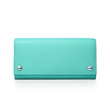 Genuine Leather Card Holder 9 Compartments Color Turquoise 
